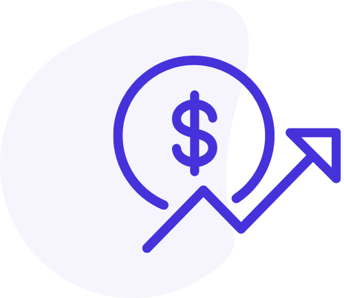 Dollar graph icon with Background